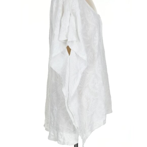 Chico's Sz S/M Embroidered Poncho Style Hi/Lo Boho Blouse - Picture 4 of 11